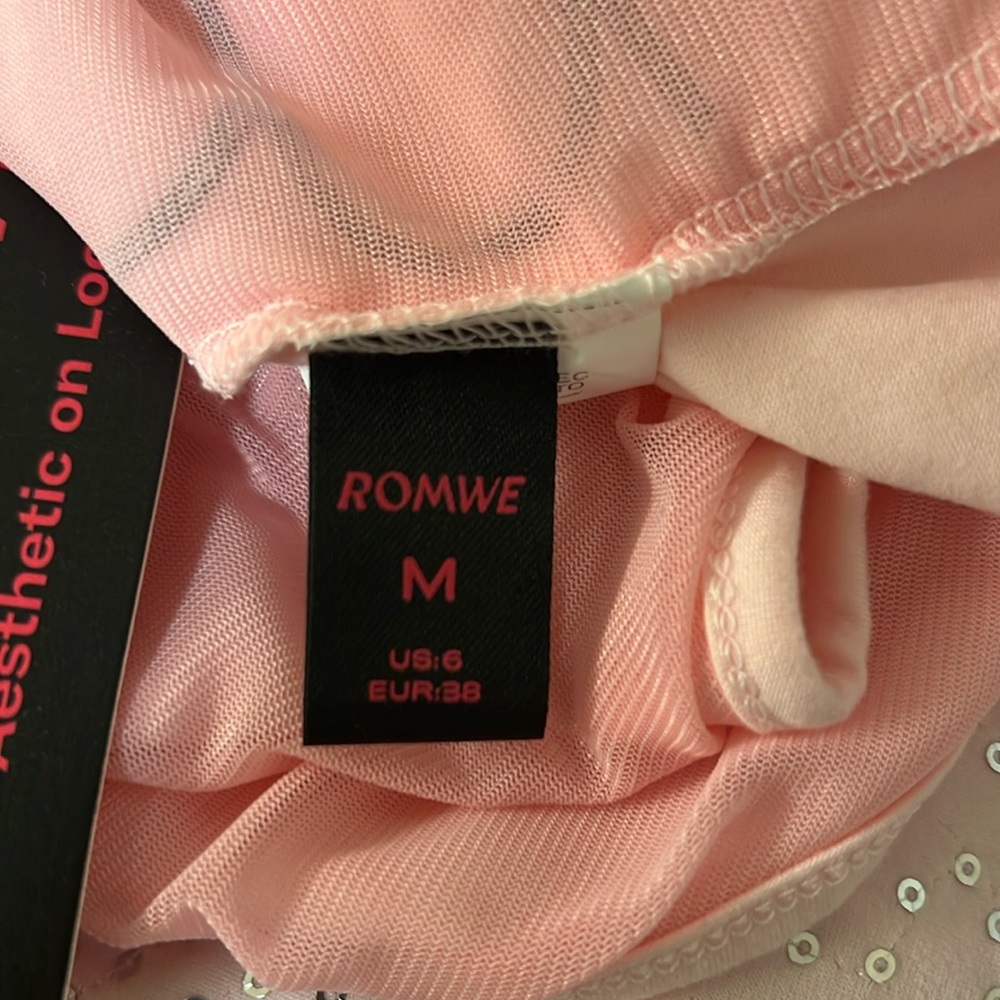 NWT- Pink Sequin Butterfly Camisole Top - Med - Picture 4 of 4